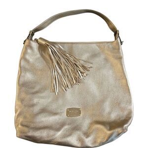 Michael Kors Gold Metallic Shoulder Bag with Tassel